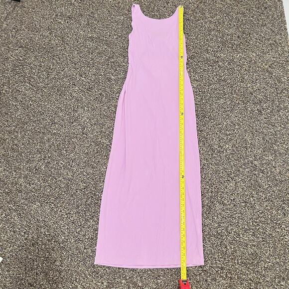L*Space Nico Cutout Maxi Dress in Lavender Size Large Stretch Side Slit Ribbed - Picture 6 of 11
